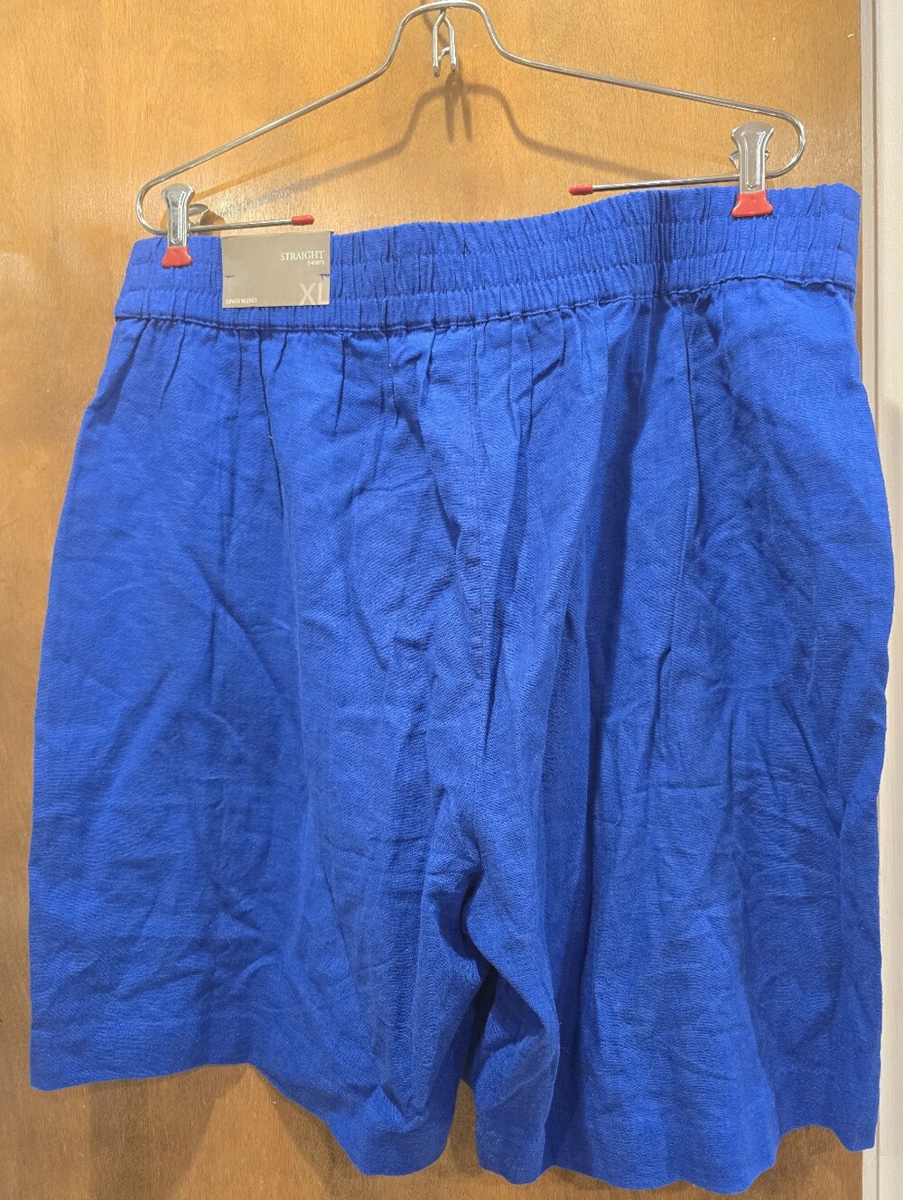 Soft Surroundings Women's Blue Straight Shorts Linen Viscose Stretch Sz XL NWT - Picture 2 of 7